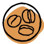 drawing of coffee beans in circle